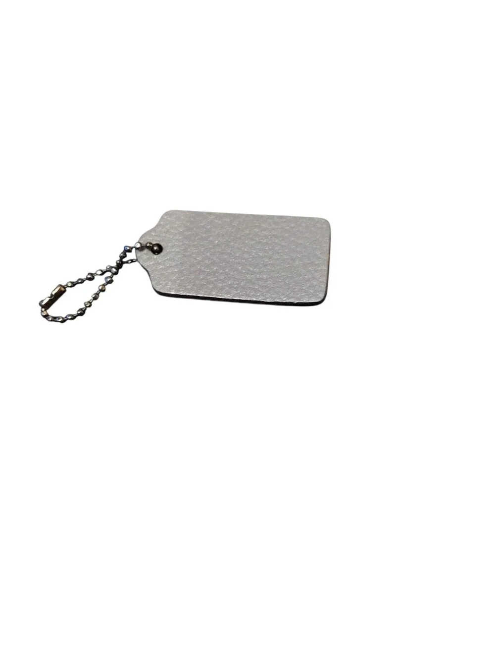 Coach Leather Hangtag Like New W/ Gunmetal Chain Measures 2.25
